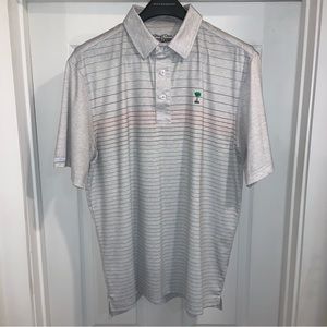 Straight Down Golf Polo- Gray- Size Medium- Palmetto logo